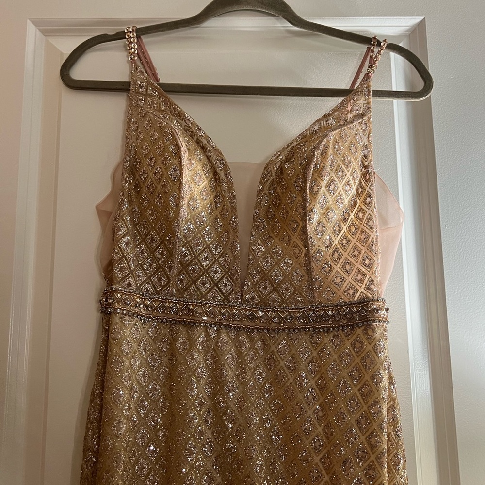 Rose gold glittery event dress